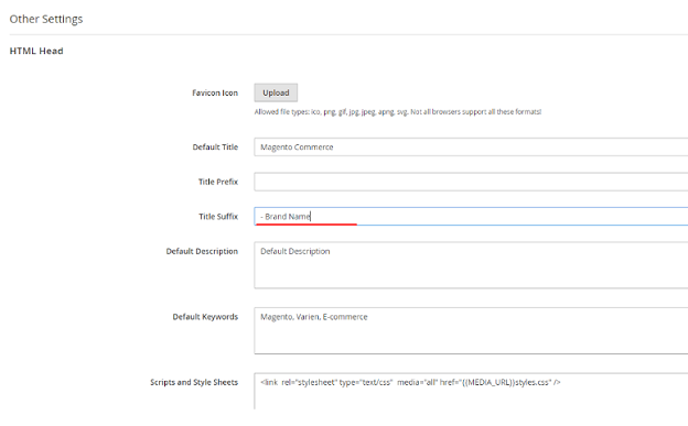 meta elements in magento