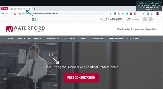 Homepage of waterford accountants