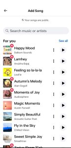 Add song on Facebook profile